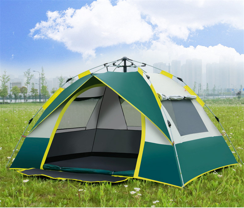 Goat Automatic Pop Up Fast Outdoor Family Camping Rainproof Windproof Sunshade Tents for Fishing Hiking Beach Travel 4 Season